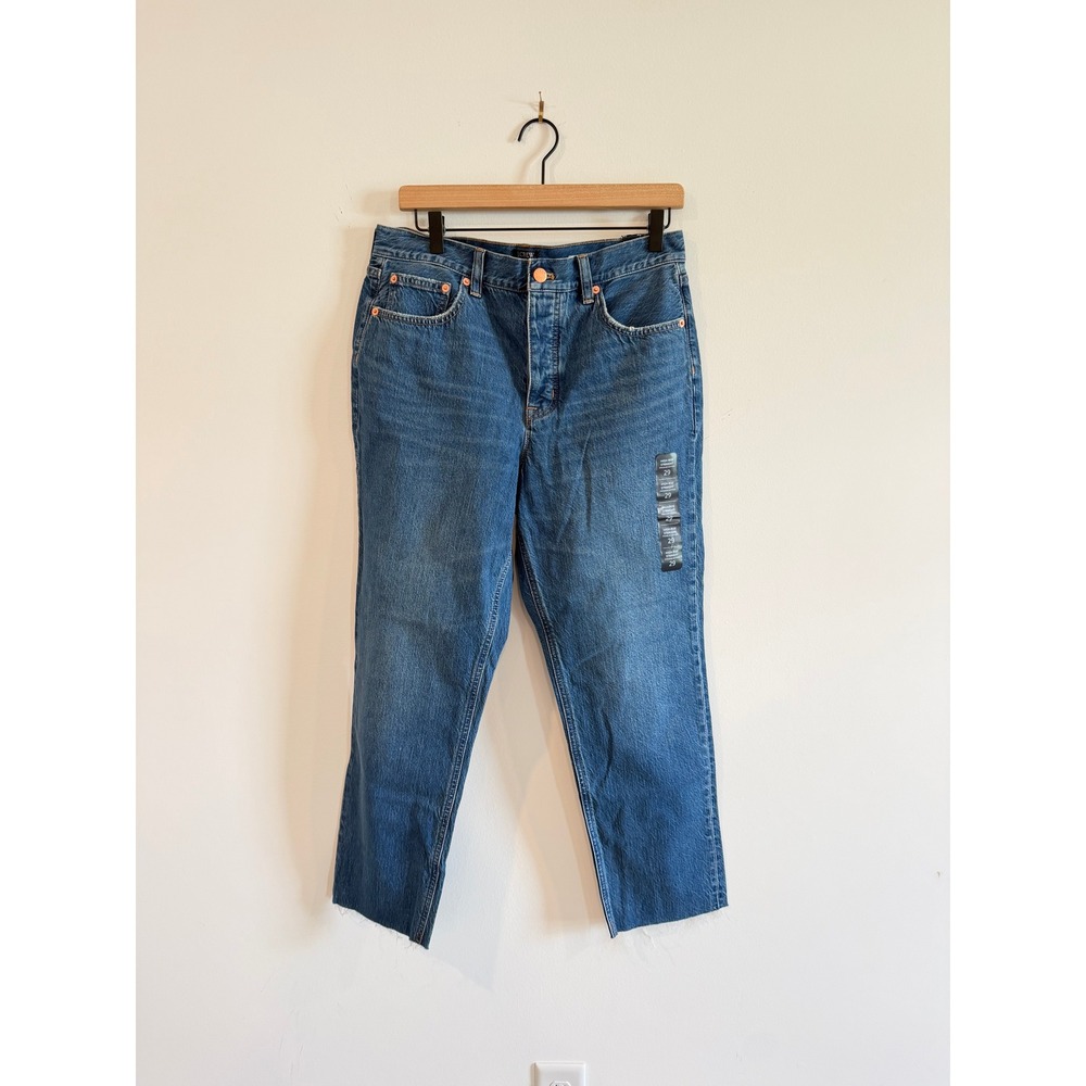 NWT J.Crew High-Rise Straight Premium Edition Jeans Blue Cotton Button Fly 29